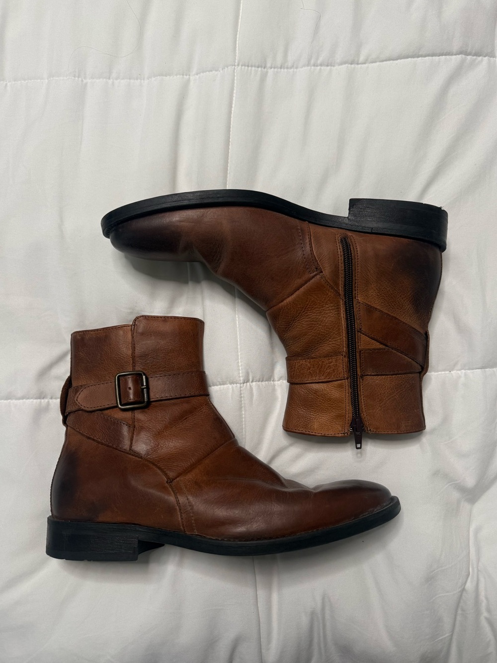 Johnston & Murphy Men's Brown Leather Ankle Boots